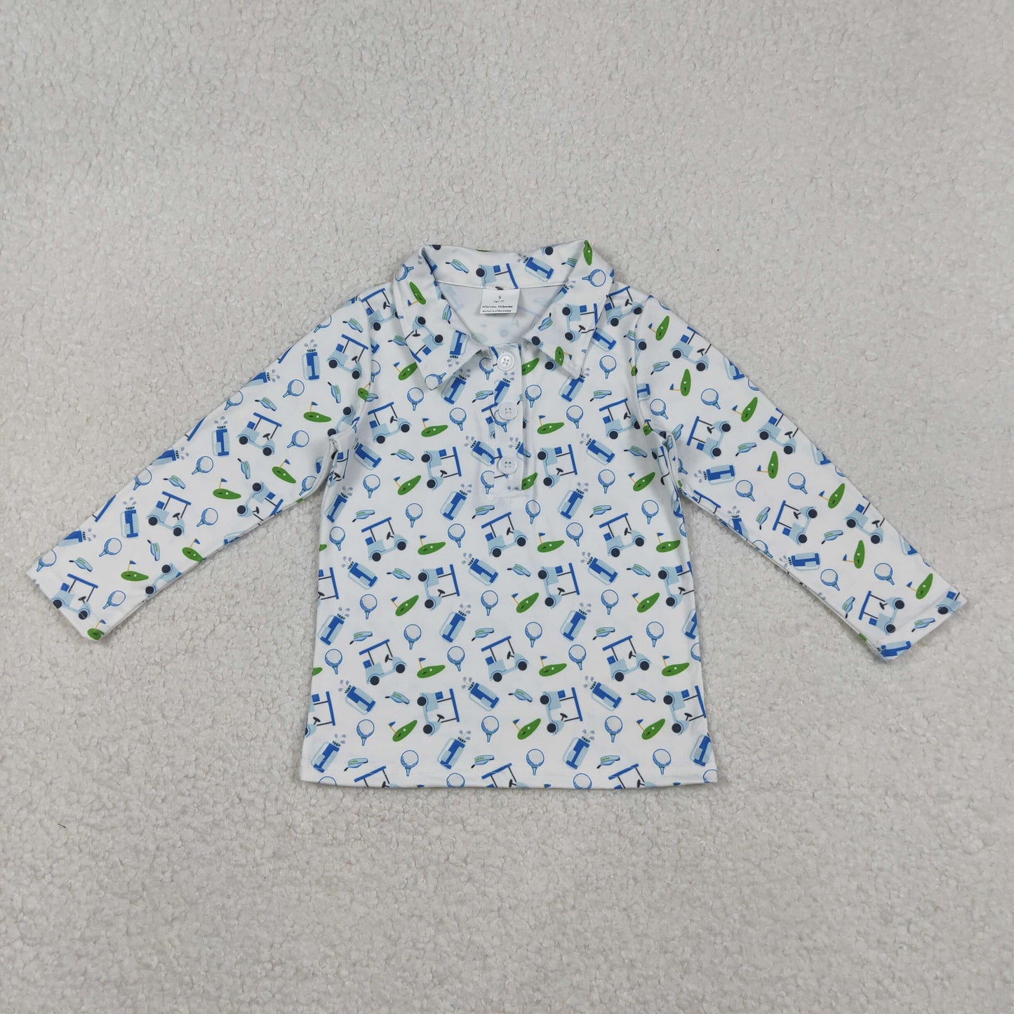 Baby Boy Long Sleeve Golf Design Pullover Top