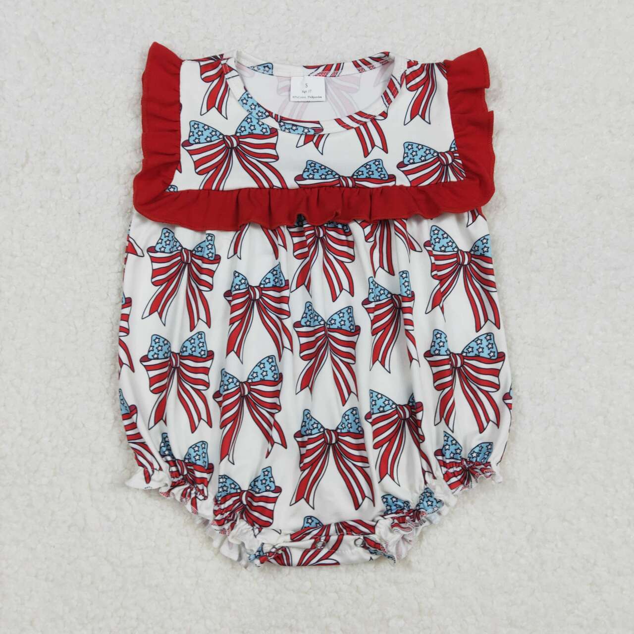 American flag bow baby girl july 4th romper