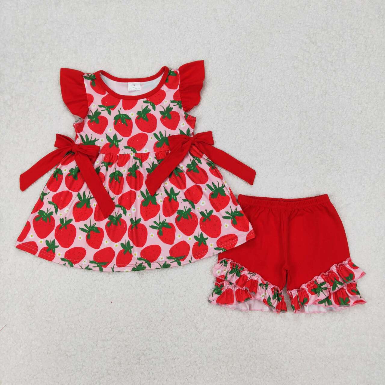 Baby girls strawberry summer outfit