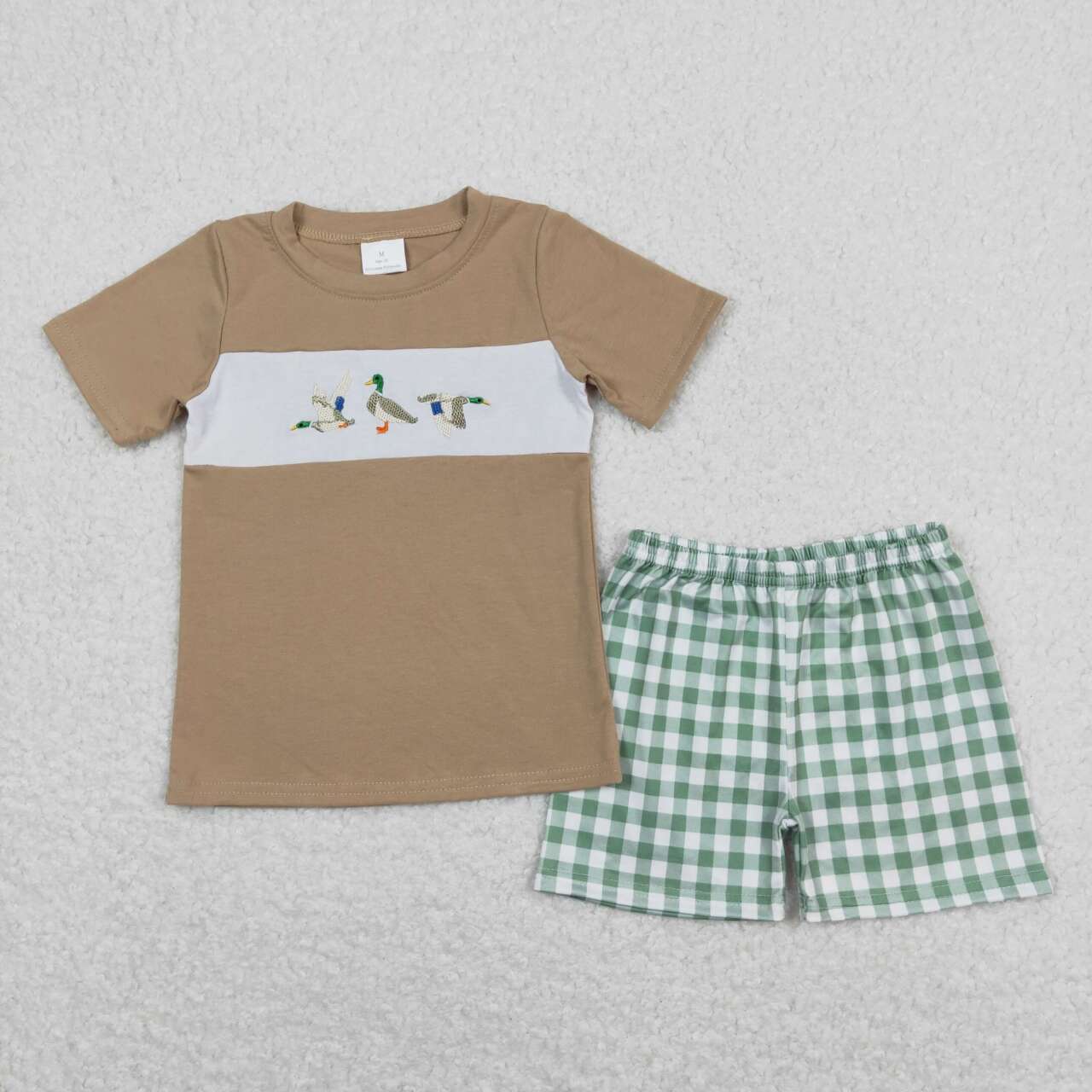 USA SHOP embroidery mallard duck boy summer outfit