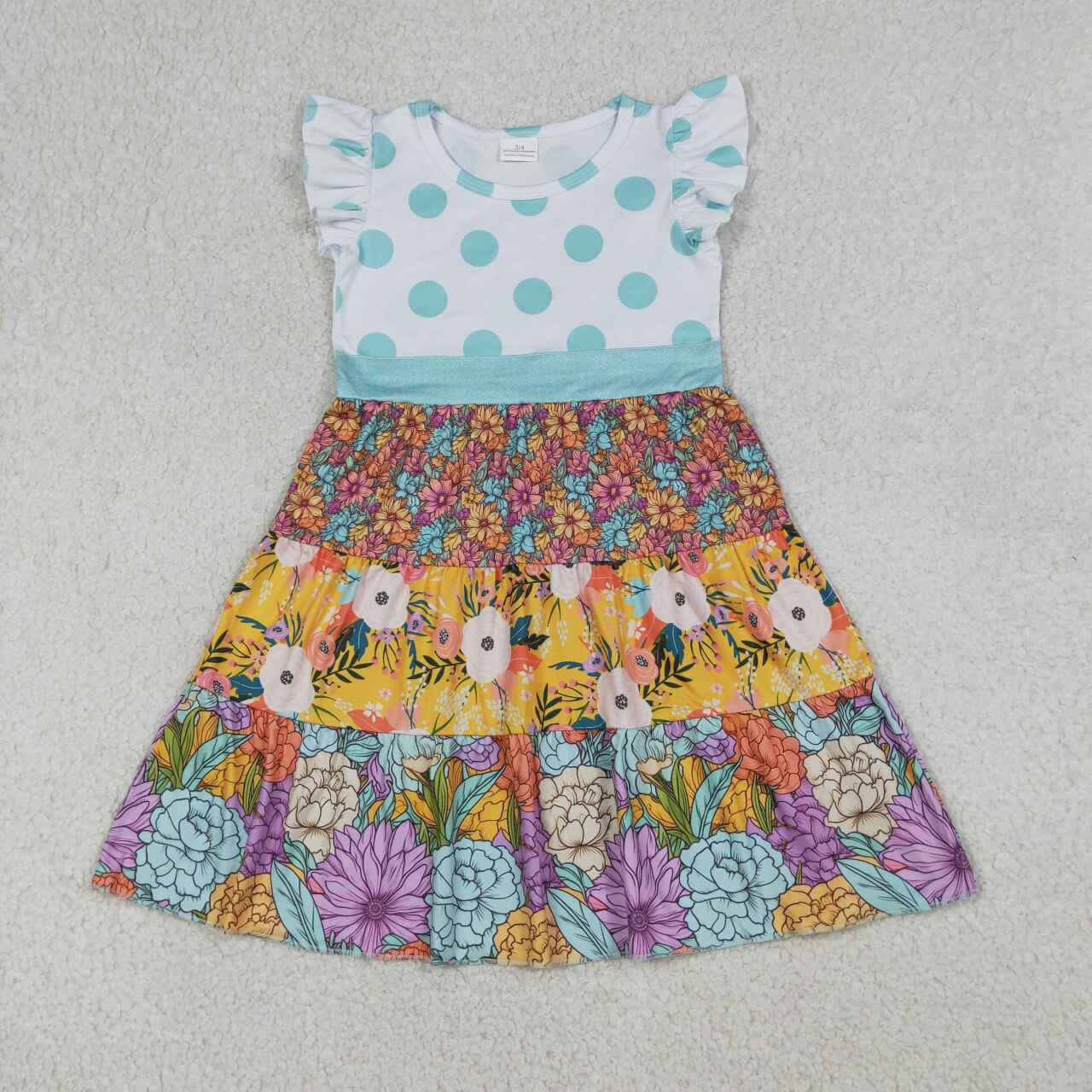 Flowers design toddle girls summer dress