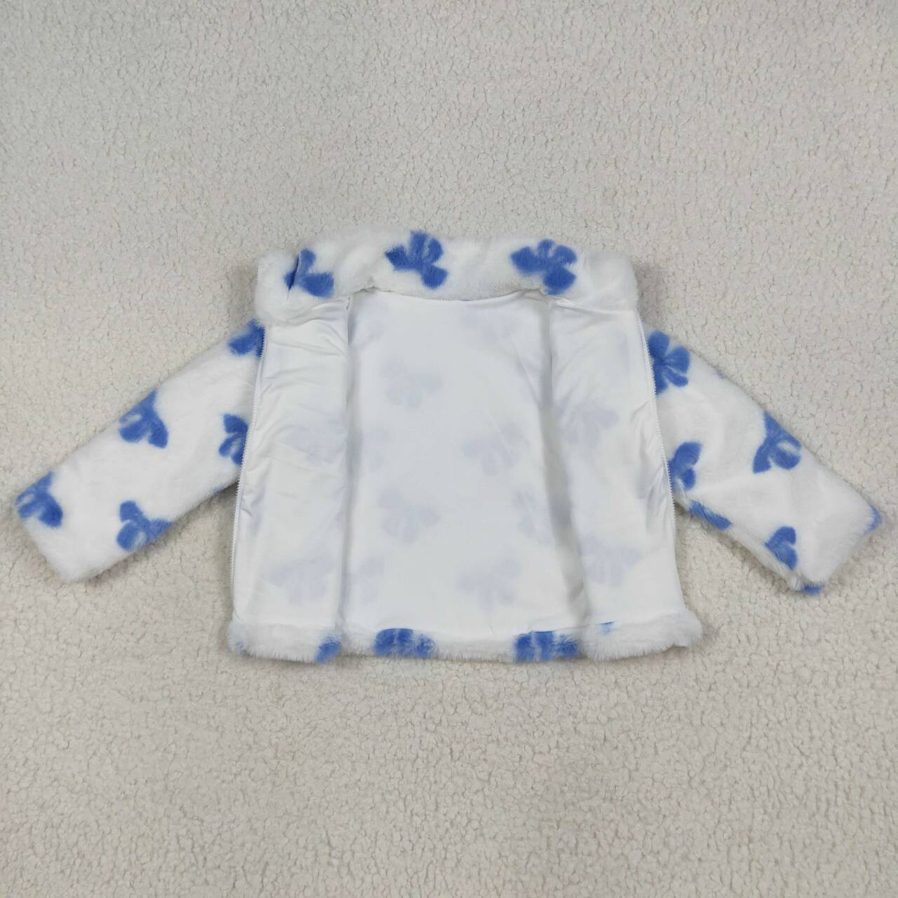 USA SHOP Baby girls blue bow jacket pullover coat