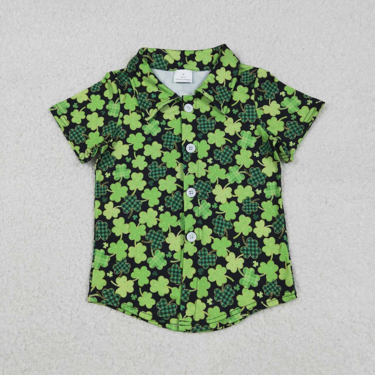 Saint Patrick's Day baby boy button shirt