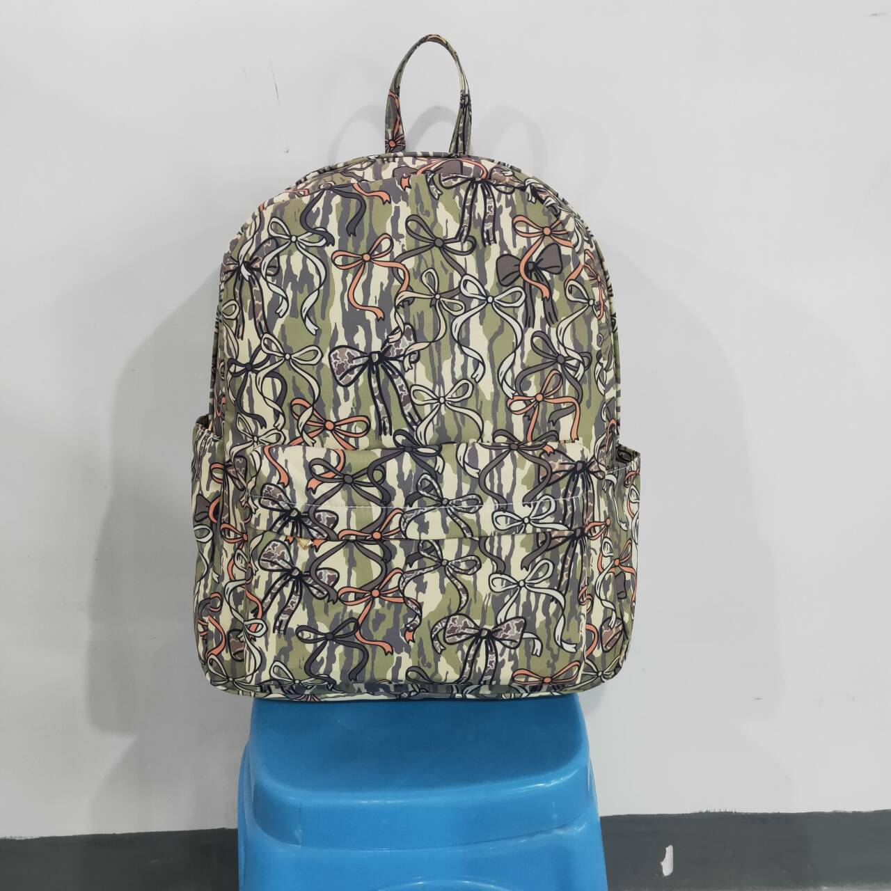 Camo bow design kids baby backpack