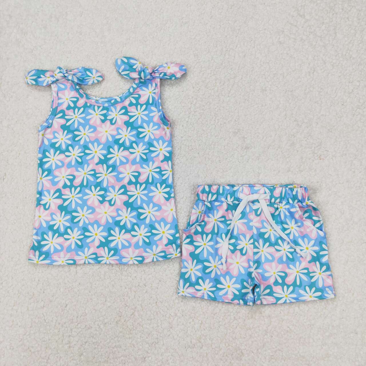 Baby girl colorful flowers summer outfit