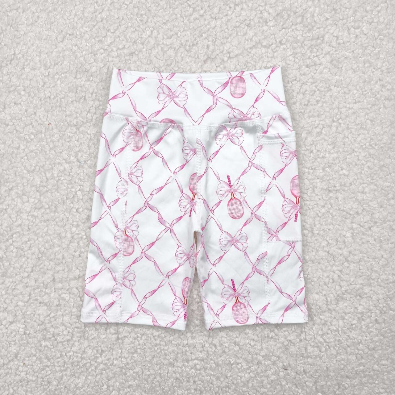 baby girl pink bow teenis summer shorts