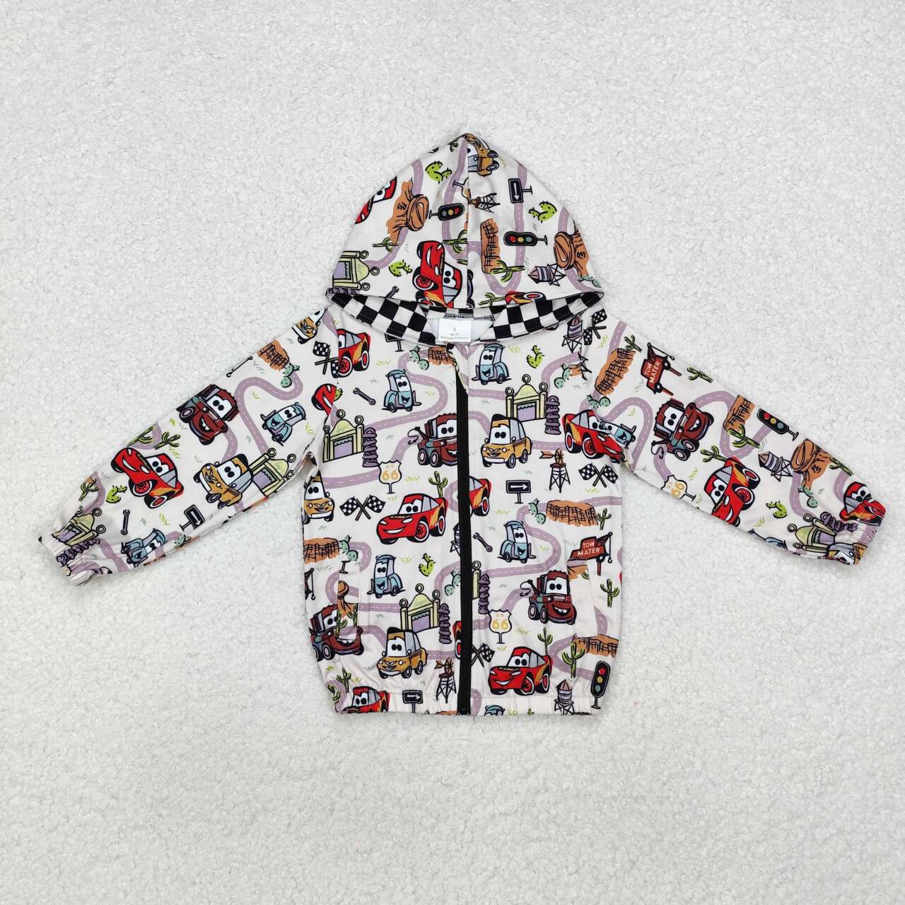 baby boy cartoon car design long sleeve hoodie top