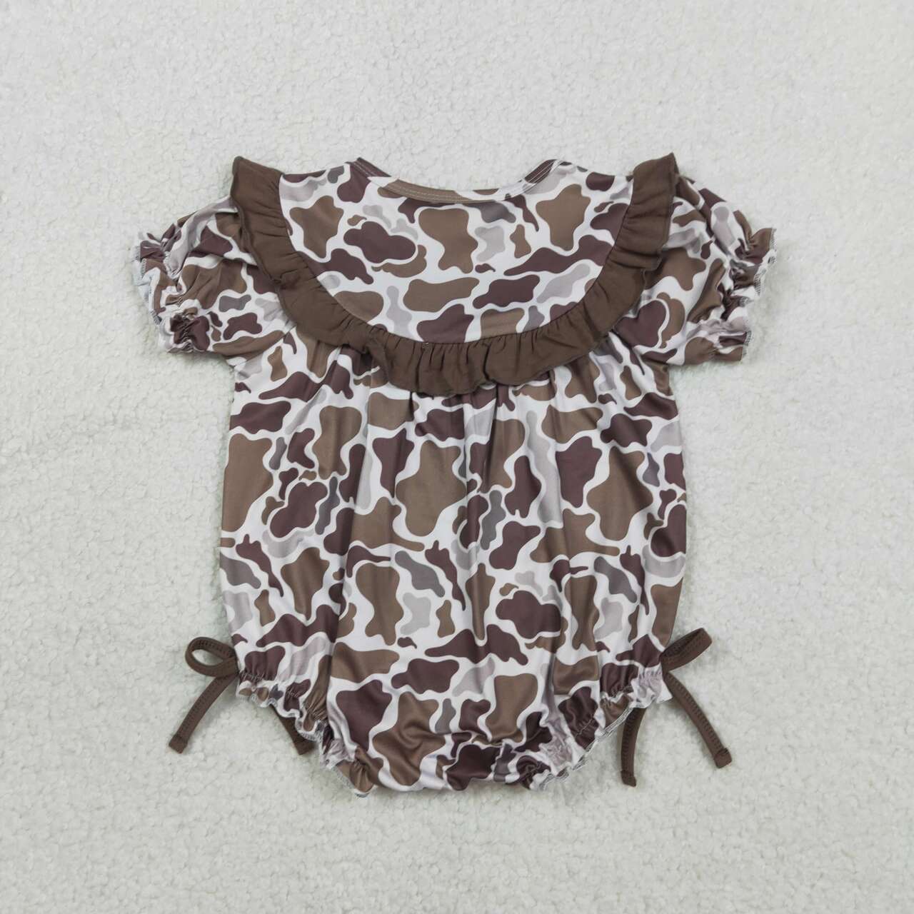 Mamas bestie baby girl camouflage print embroidery romper