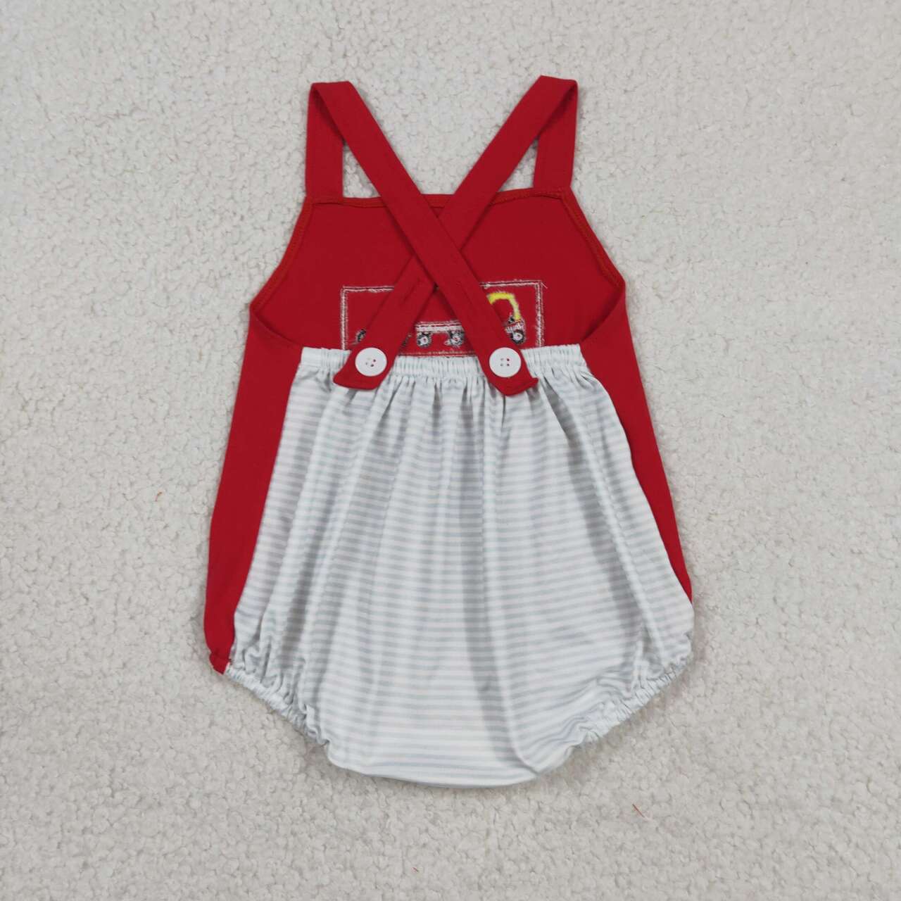 Toddle baby boy embroidery car design summer romper