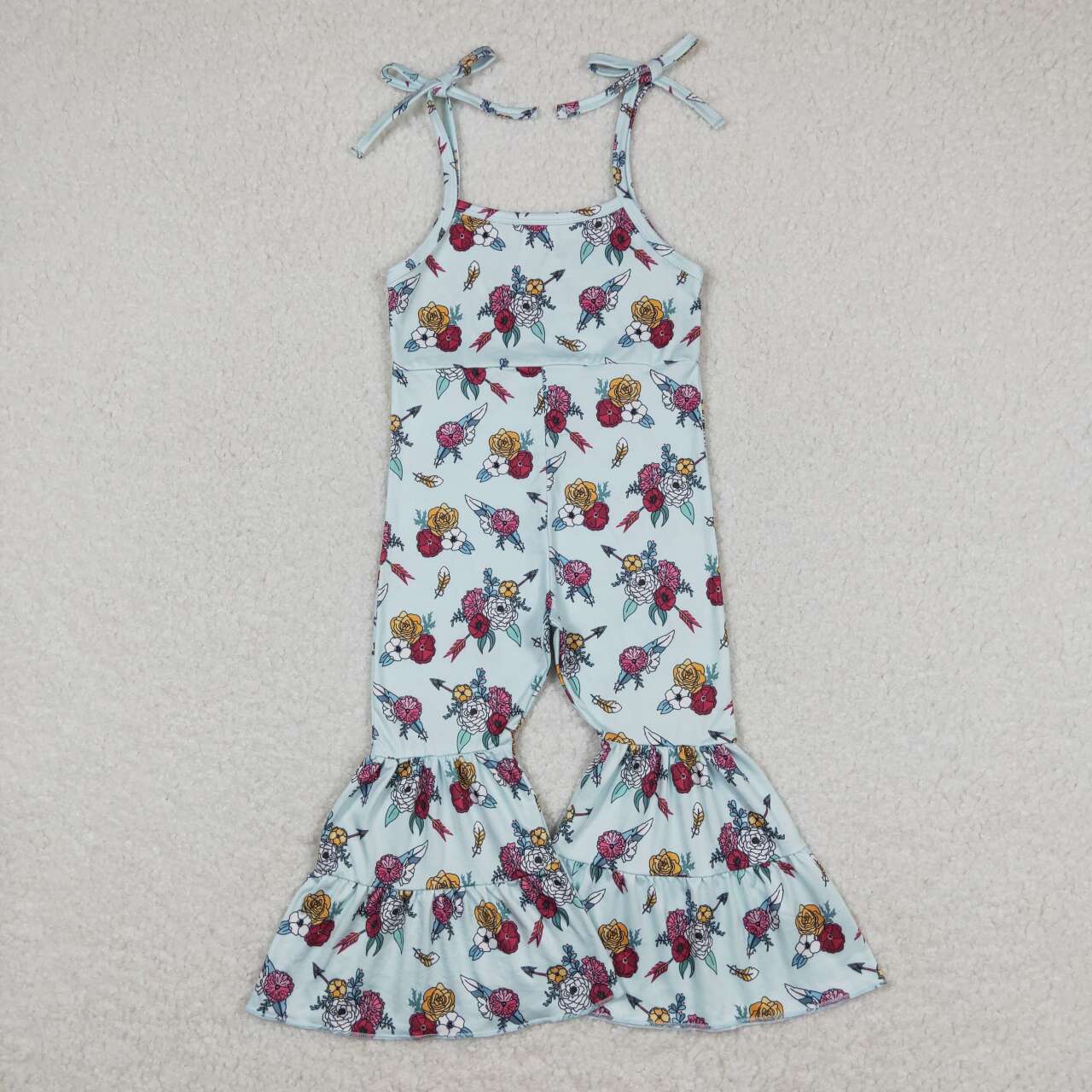 baby girls blur floral wide leg jumpsuit