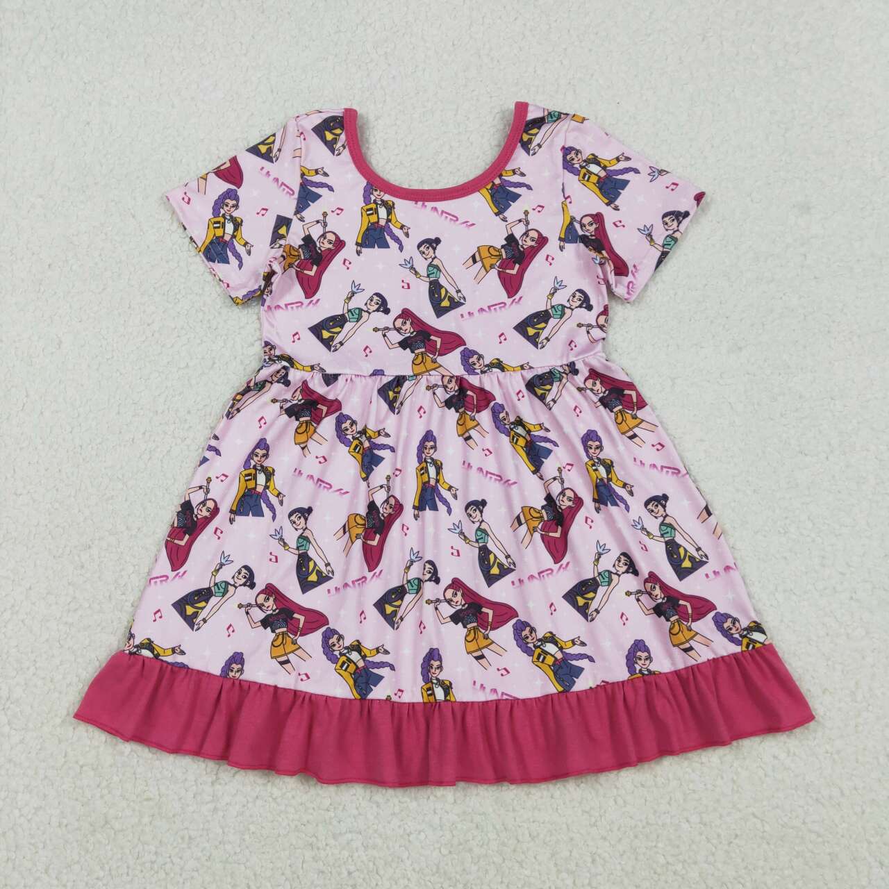 Girls movie design short sleeve summer dress