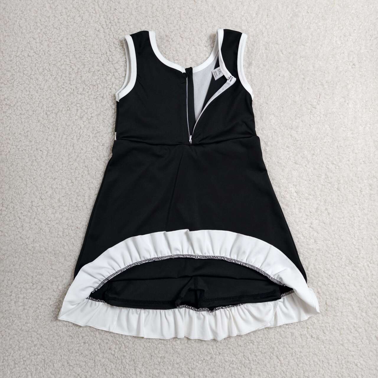Black white color girls summer yoga dress