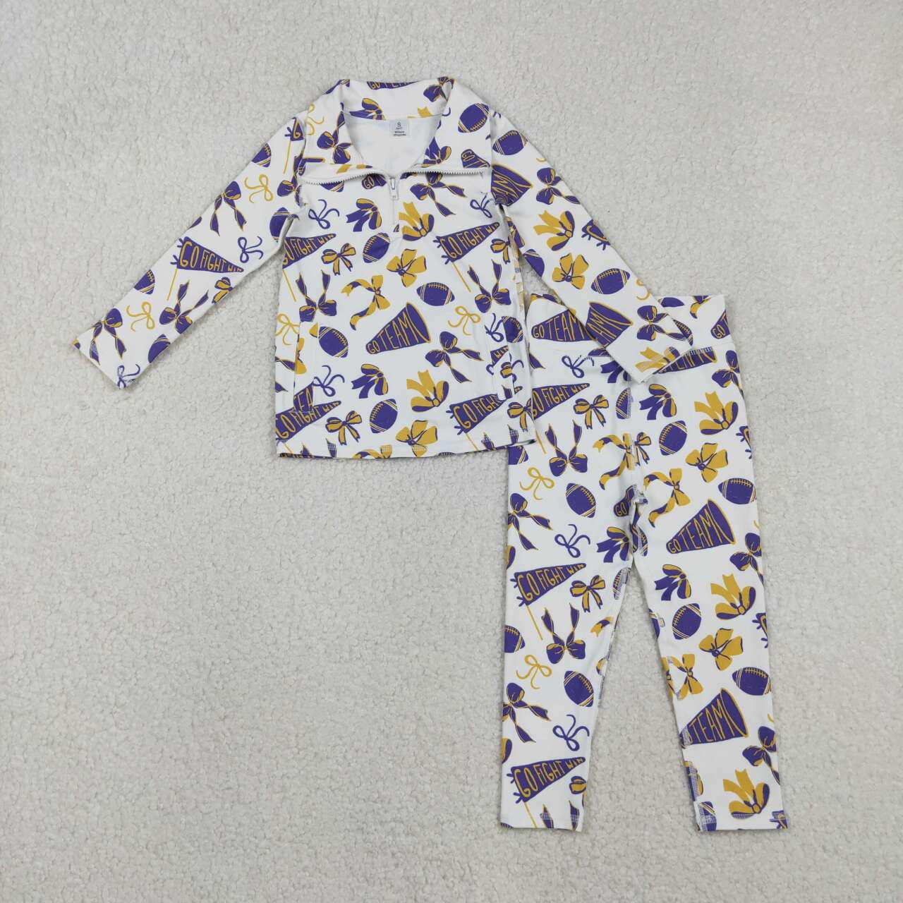 Football yoga pullover top matching pants girls outfit