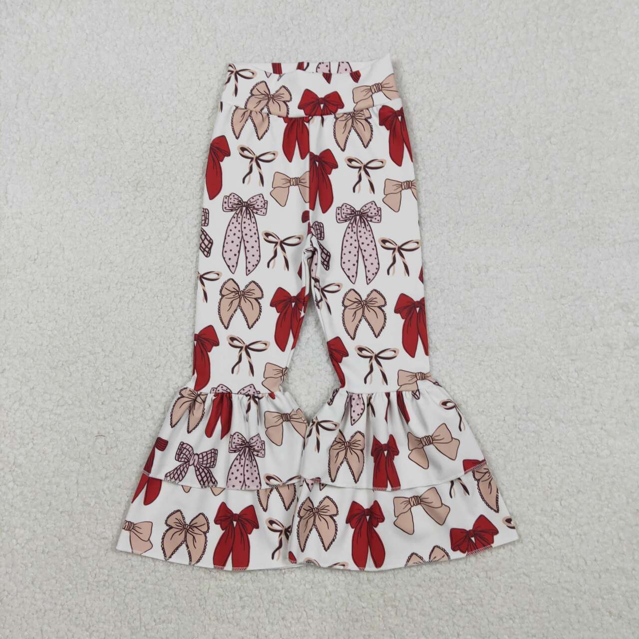 baby girls colorful bow design yoga ruffle leggings pants