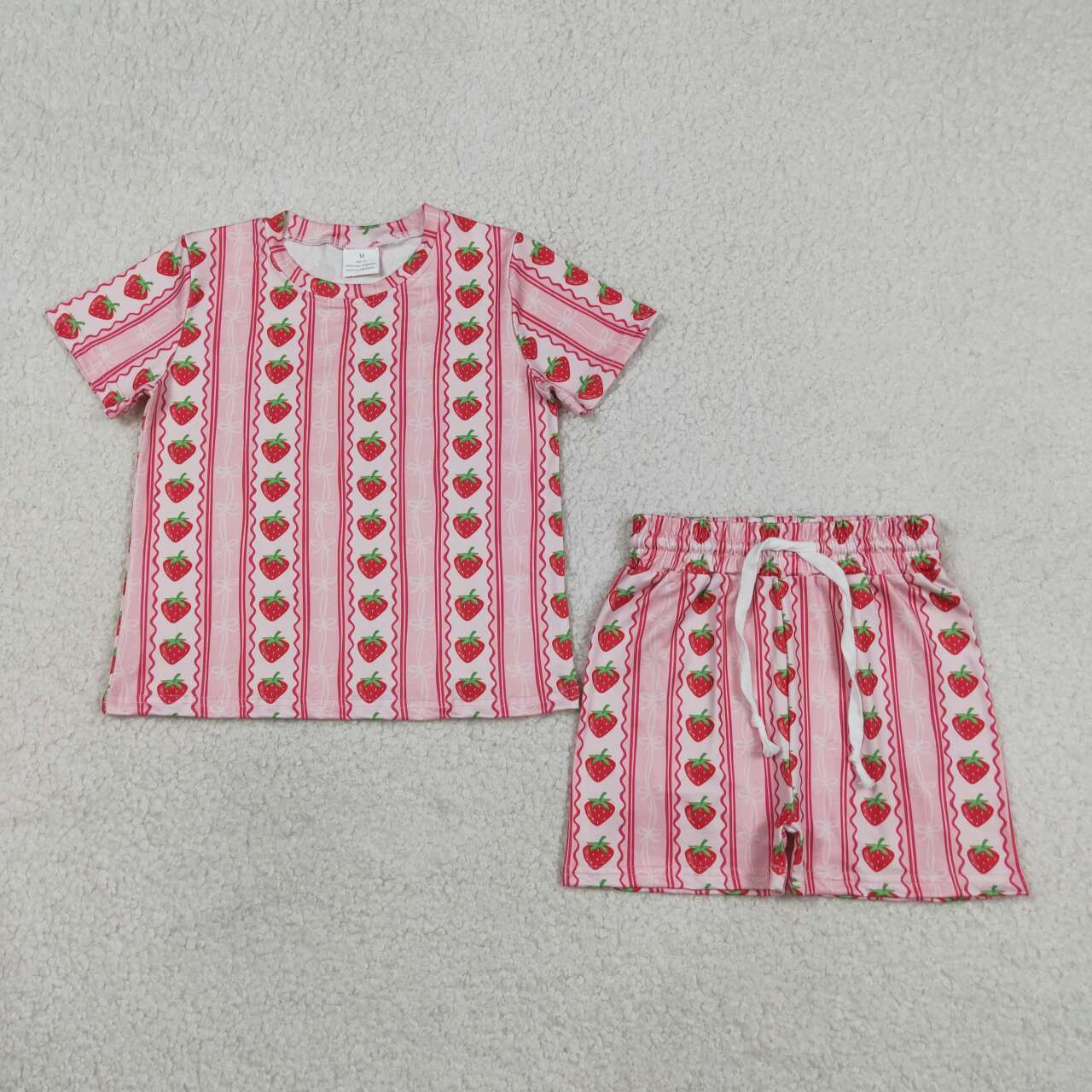 Strawberry top matching shorts toddle baby girl outfit