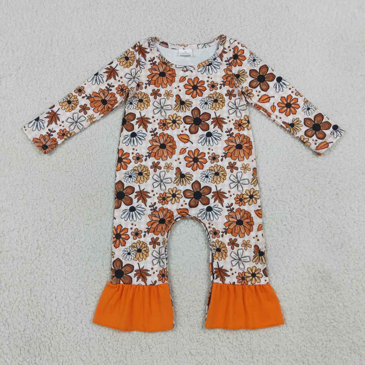 Toddle baby fall season long sleeve flowers romper