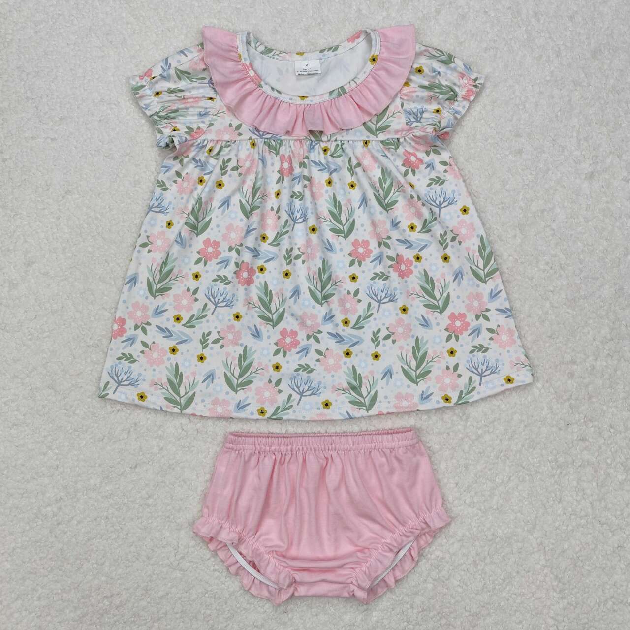 baby girls floral print bummies outfit