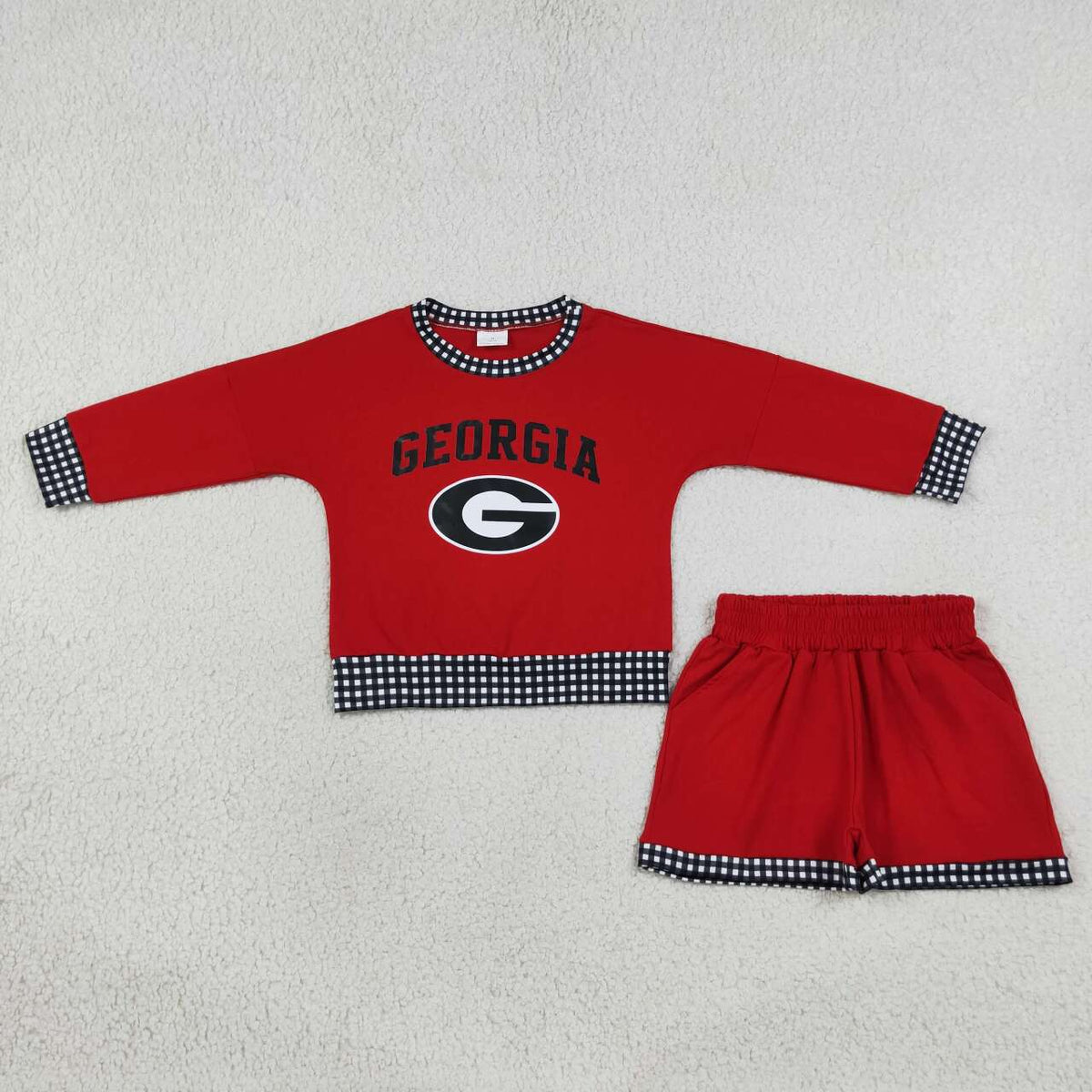 GEORGIA long sleeve pullover vinyl top matching shorts girls outfit
