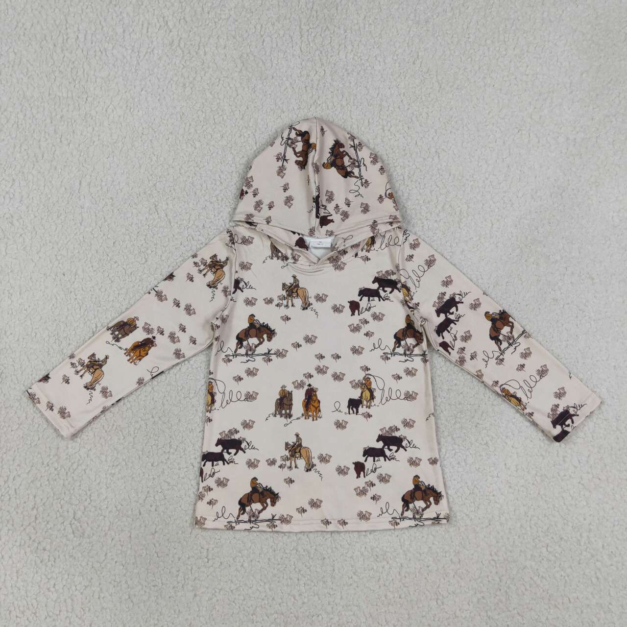Western rodeo print kids boy long sleeve hoodie top