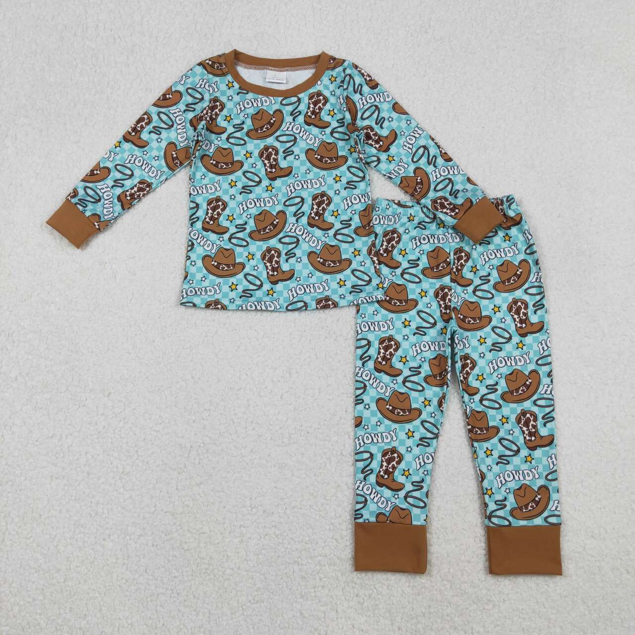 Western howdy design boys long sleeve matching outfit