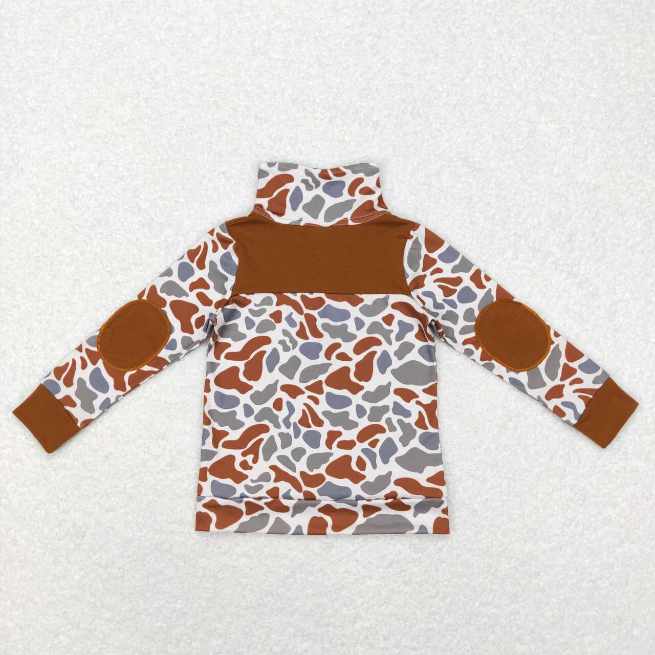 long sleeve grey brown camo baby boy pullover