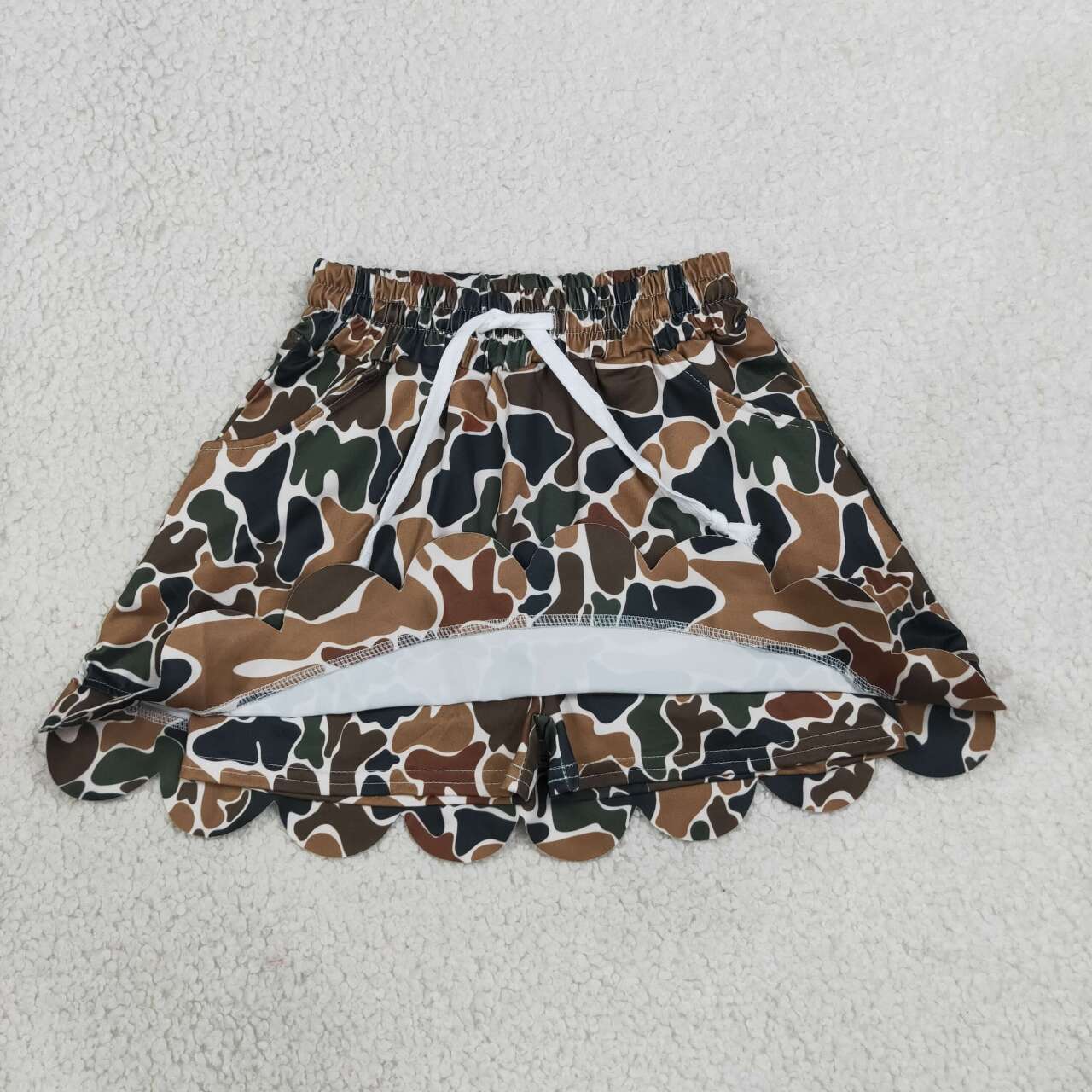 Dark green Camo print girls summer skirts