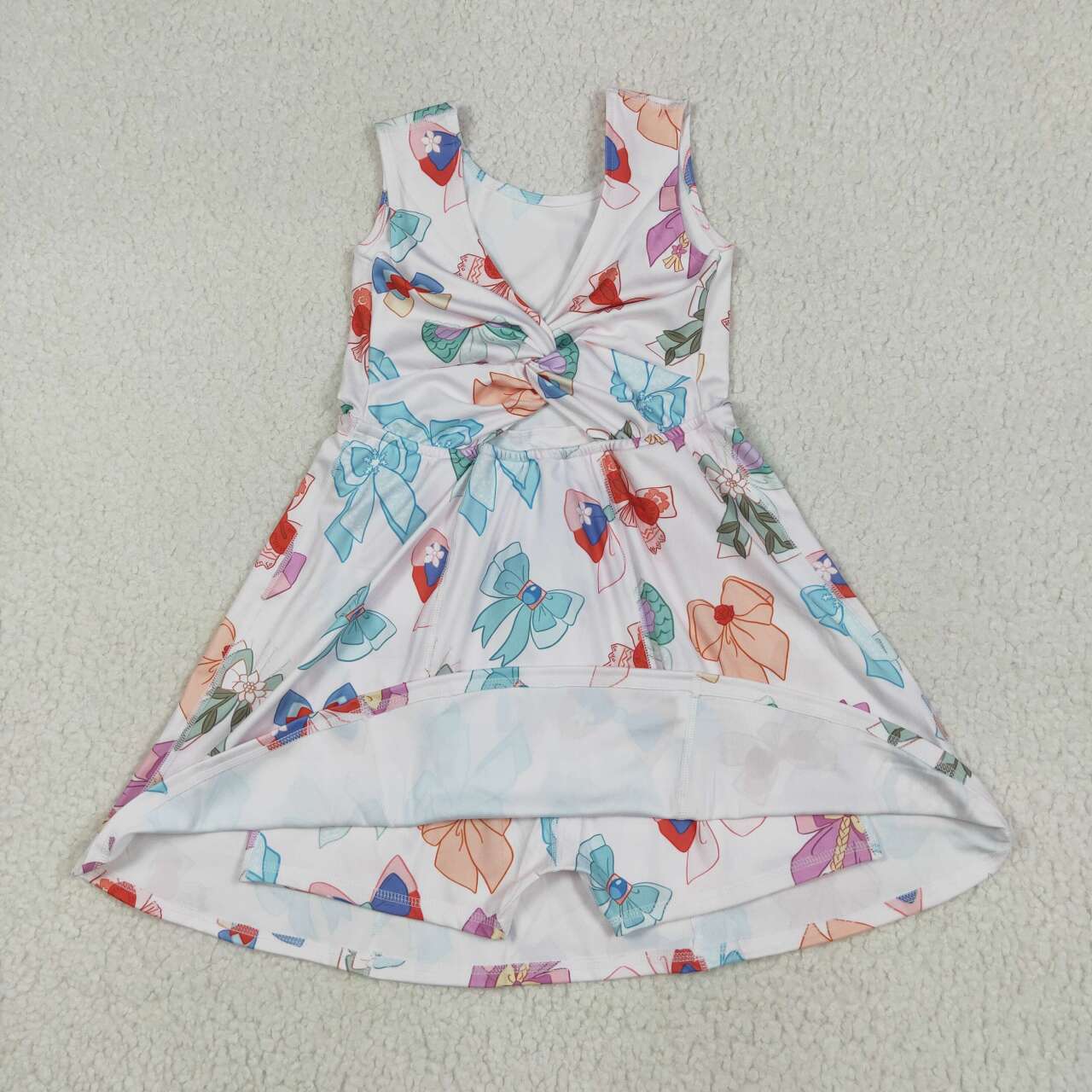 Girls princess design active wear athletic summer dress with shorts