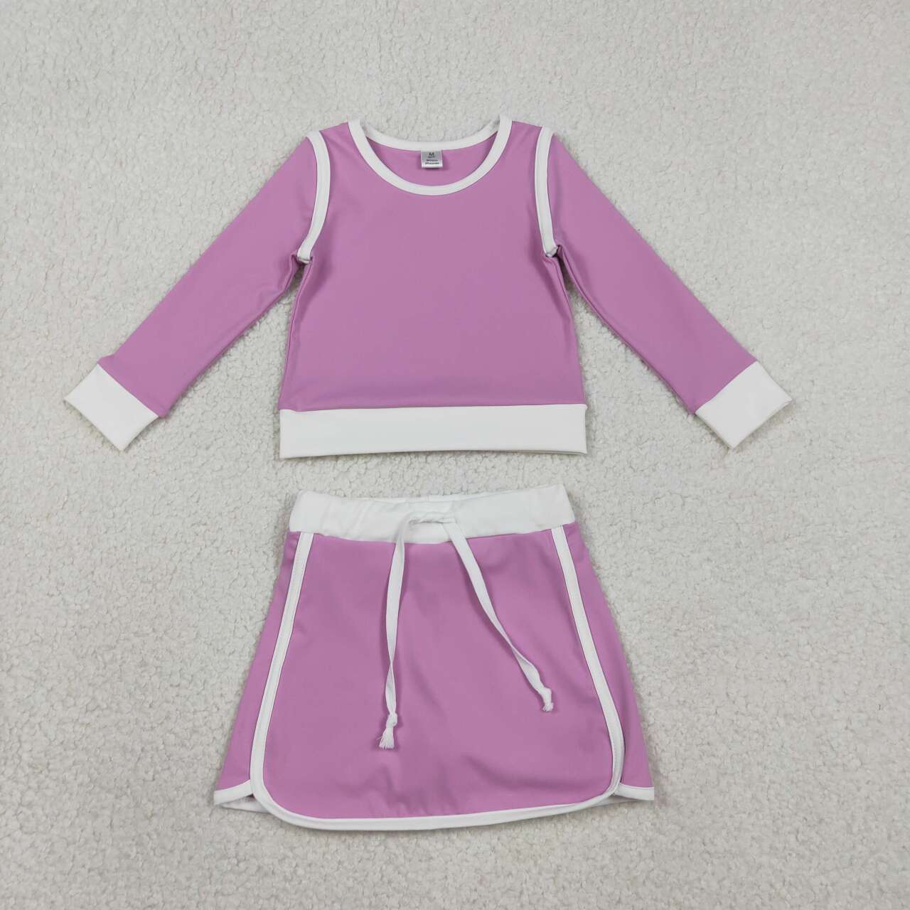 Lavender yoga top matching skirts girls outfit