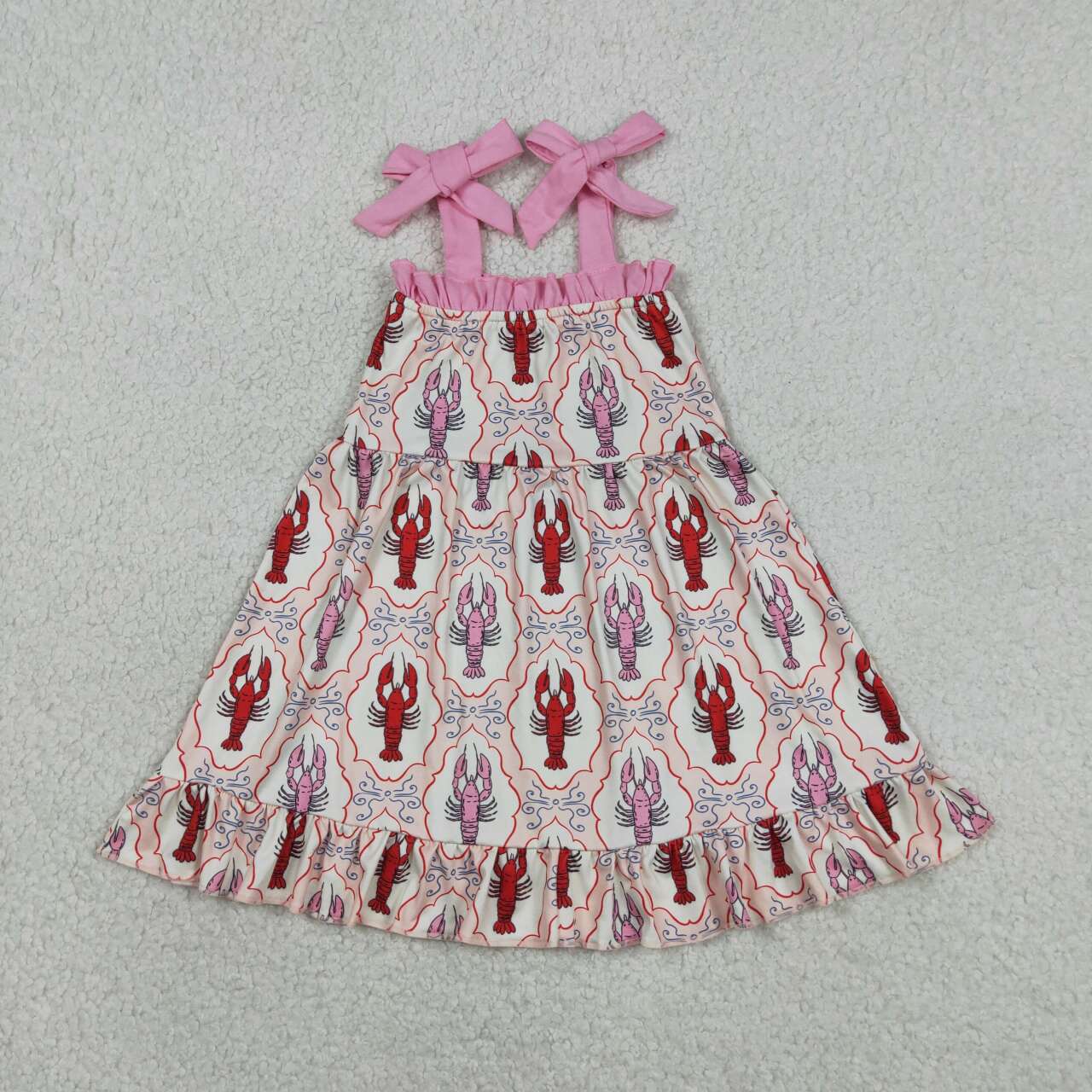Crawfish design girls holiday dress