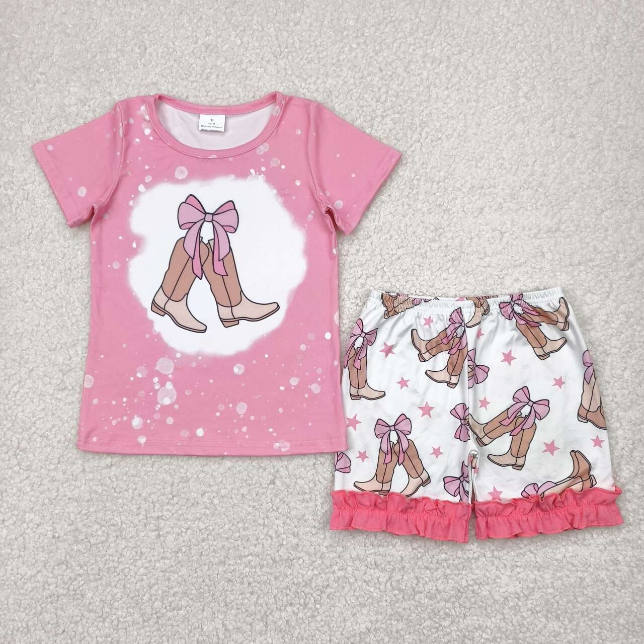 Cowgirl western boots top matching shorts summer outfit