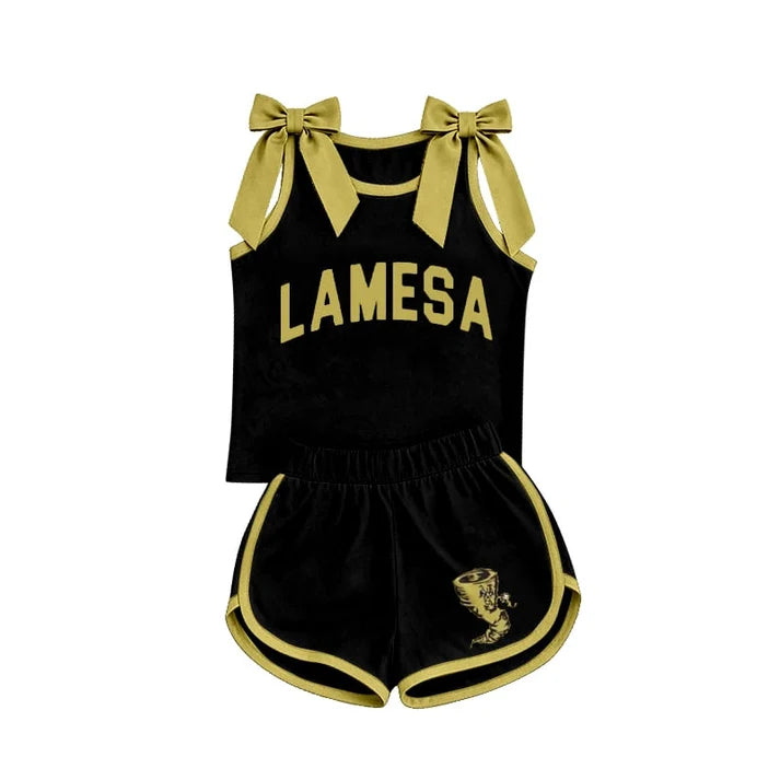 Custom team top matching shorts girl summer outfit wholesale factory price