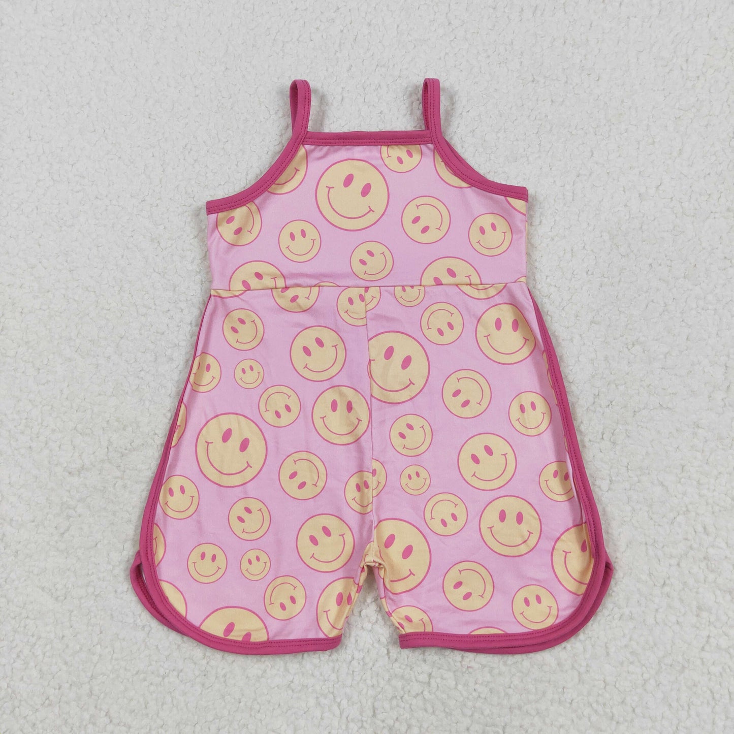 Smile face shirt yoga shorts summer outfit