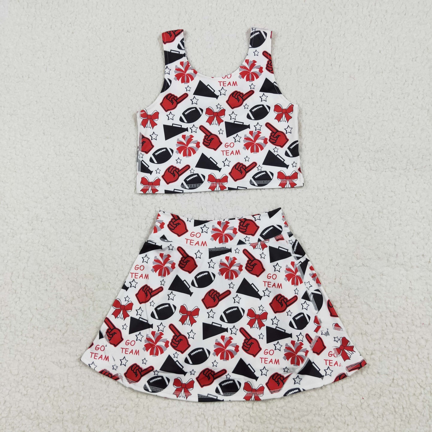 Baby girls football active wear athletic summer blue yoga outfit