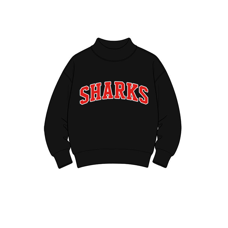 Adult long sleeve letter print mock top