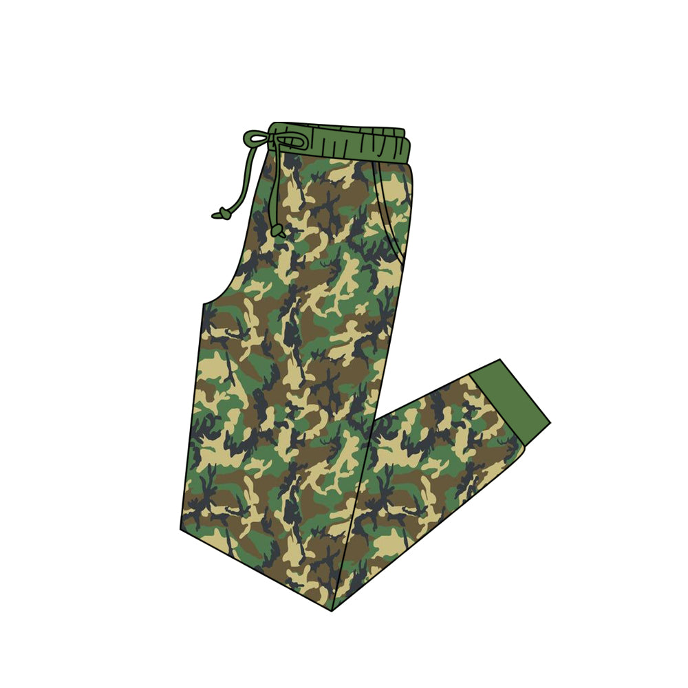 adult green camo milk silk pants