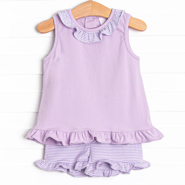 baby girl lavender stripes summer clothes
