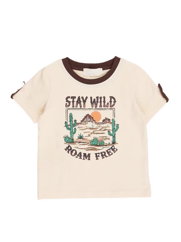 stay wild western boy short sleeve shirt