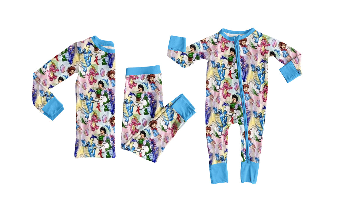 Cartoon design baby long sleeve matching clothes whoesale price
