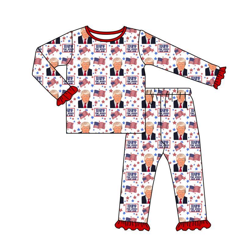Girls long sleeve bamboo pajama outfit