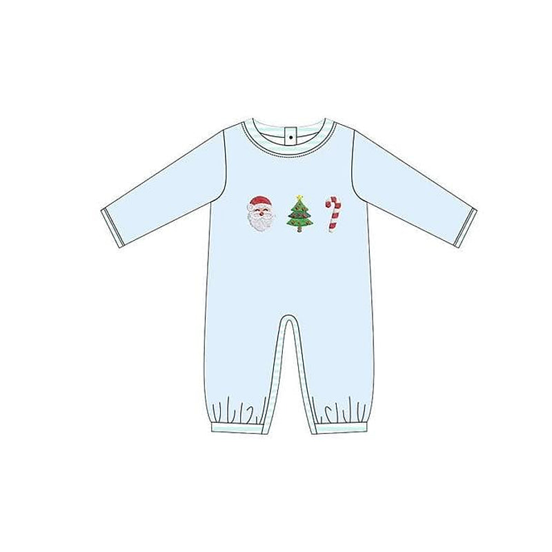 Toddle kids Christmas santa tree candy cane long sleeve romper