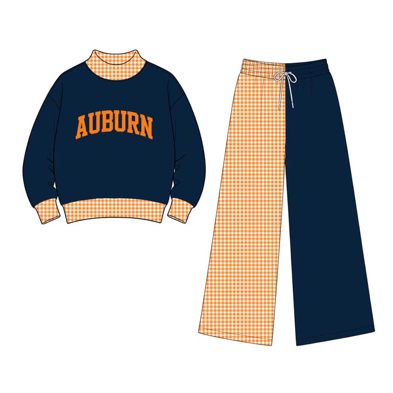 Adult women auburn team design long sleeve milk silk material outfit