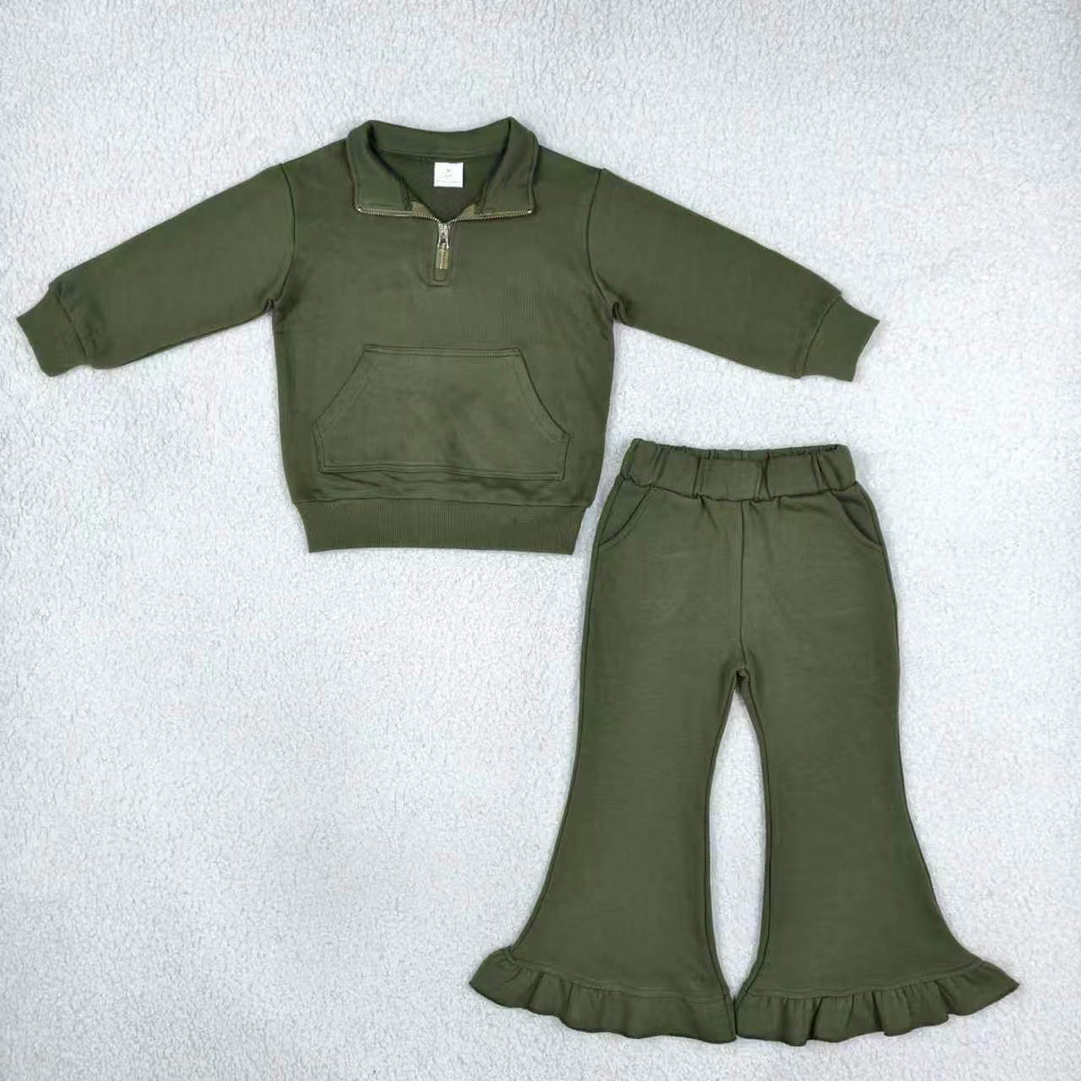 Black long sleeve sweatshirt top matching pants girls sweatshirt outfit