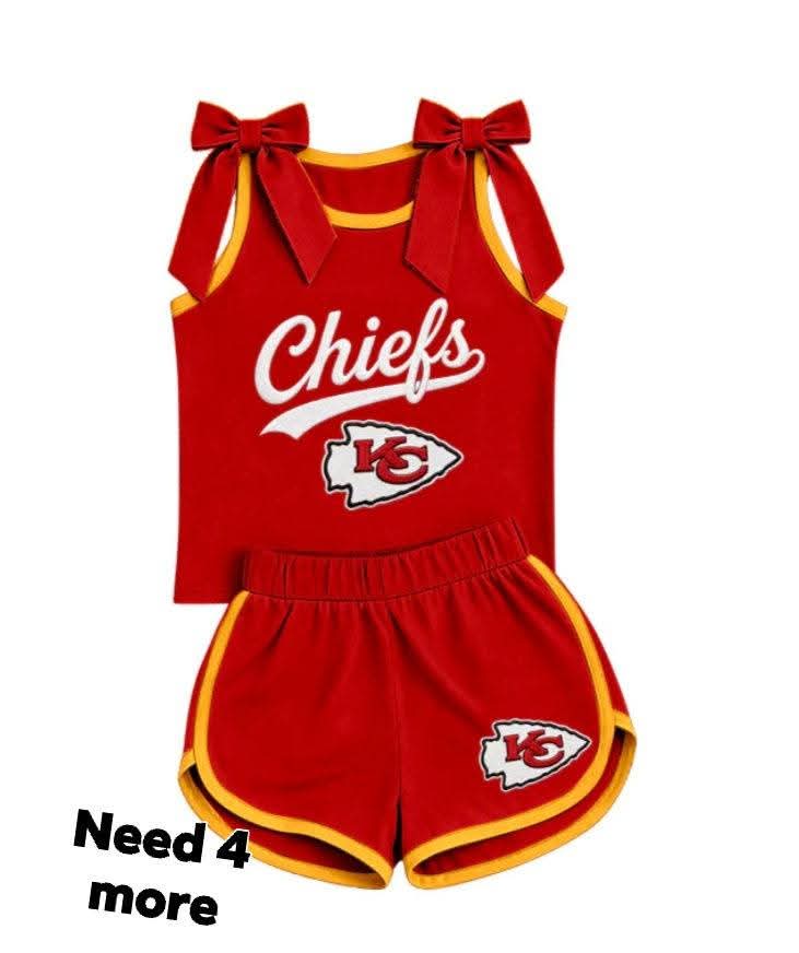 Custom team KC top matching shorts girl summer outfit wholesale factory price