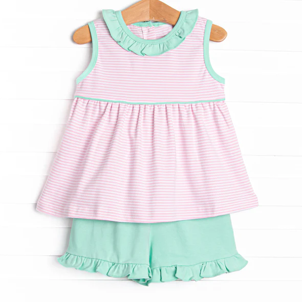 Baby girl stripes design summer style outfit