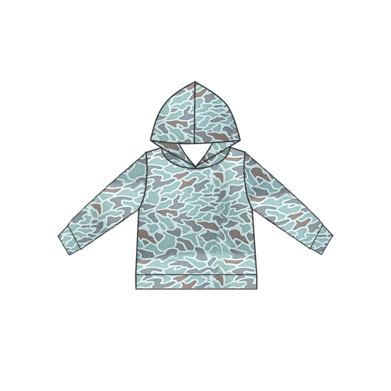 Adult man long sleeve camo hoodie top