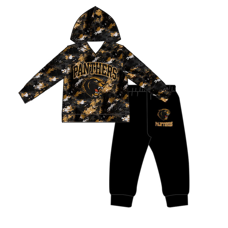 Baby boy custom panthers team cheer design hoodie set