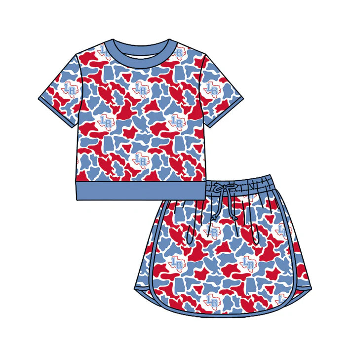 Custom team top matching skorts girl summer outfit