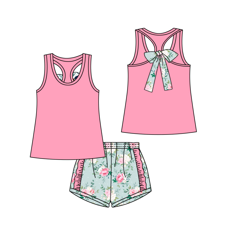 Baby Girls Pink 2-Piece Set - Adorable Printed Shirt & Shorts for Infant Girls 9-24 Months