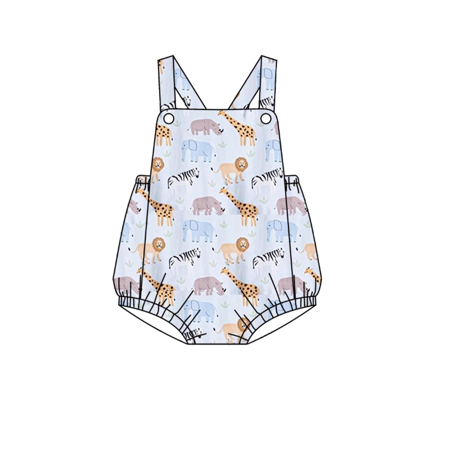 newborn baby girls zoo animal romper