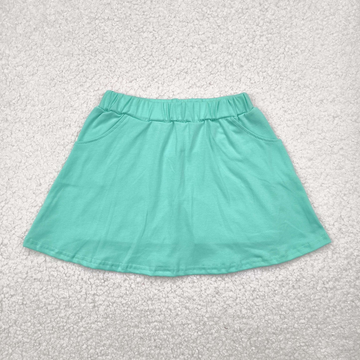 Baby girls blue pocket cotton skirt shorts